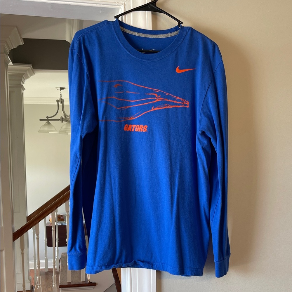 Nike Royal Blue FL Gators Long Sleeve Shirt with Orange Accents